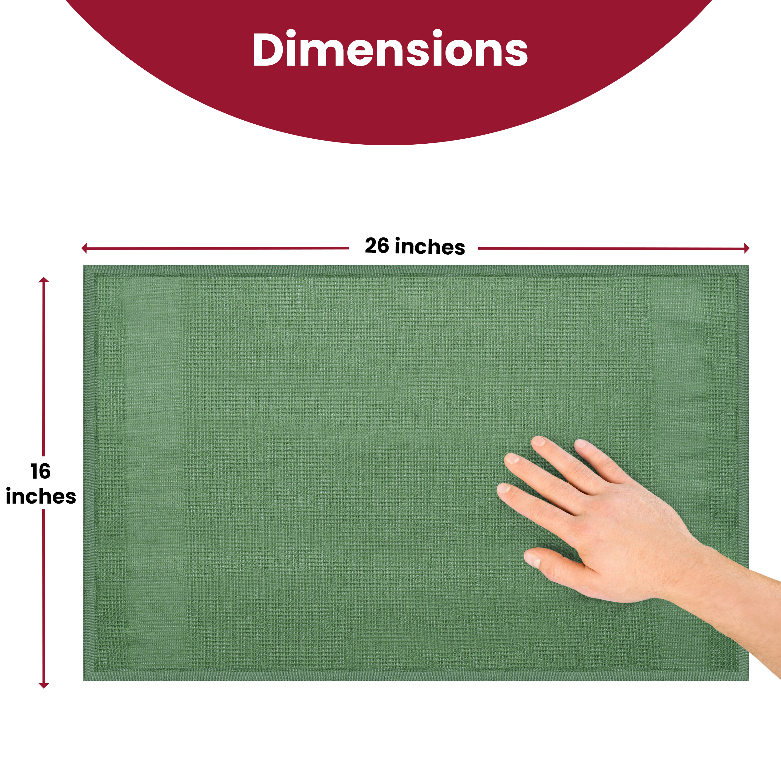 Lux Decor 6 Pack Kitchen Towels Set 16”x26” - 100% Cotton Highly Absorbent Dish Towels for Kitchen - Soft & Scratch-Free Green Hand Towels for Cleaning & Drying