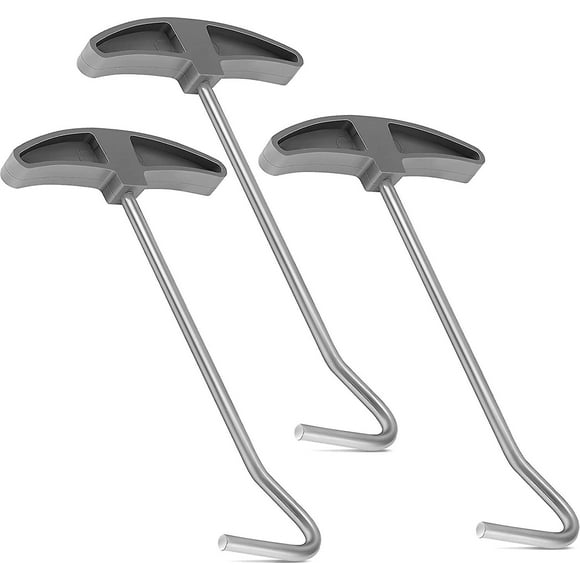 3 Pieces Tent Peg Ground Hook Pullers Tent Peg Nail Puller Tool Peg Puller Extractor Tent Stakes With Hook Extractor Remover Tent Accessories With Pla