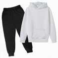 thumbnail image 4 of yboeqw Toddler Boy Hooded Outfits Casual Solid Color Long Sleeve Hoodies Pullover Sweatshirt and Pants Out Wear Clothes for Boys,Size 7-8 Years, 4 of 4