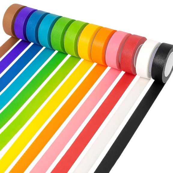 DIY Craft Tape Set, 12PCS Colored Masking Tape for Kids Art Supplies