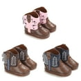thumbnail image 6 of GYRATEDREAM Baby Boys Girls Western Cowboy Tassel Boots Infant Zipper Moccasins High Top Booties Toddler Soft Sole Bottom Non-Slip First Walker Crib Shoes Pink for 0-18 Months, 6 of 6