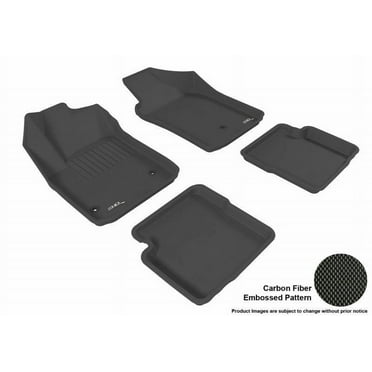 3D MAXpider 2012-2019 Fits Fiat 500 1st Row 2nd Row Kagu Carbon Fiber Embossed Pattern Black Floor Mat L1FA00301509