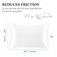 thumbnail image 6 of REGALWOVEN Satin Pillowcase for Hair and Skin, Set of 2 Zipper Closure Pillow Cases White King, 6 of 8