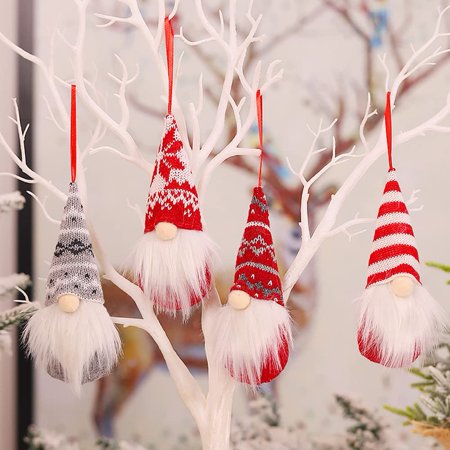 

4 Pack Small Gnome Christmas Ornaments Cute Swedish Tomte Mini Gnomes Scandinavian Home Decor Chri