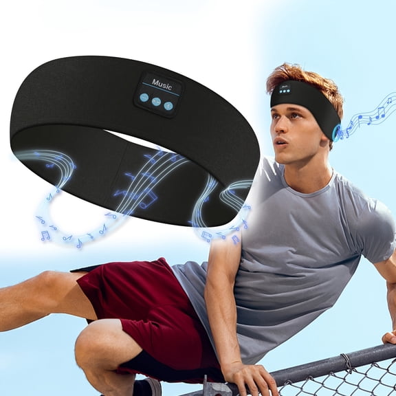 1Pc Wireless Sports Headband Active Noise Reduction Faux Leather Yoga Headphones Outdoor Fitness Non Over-Ear Sleep Earphones