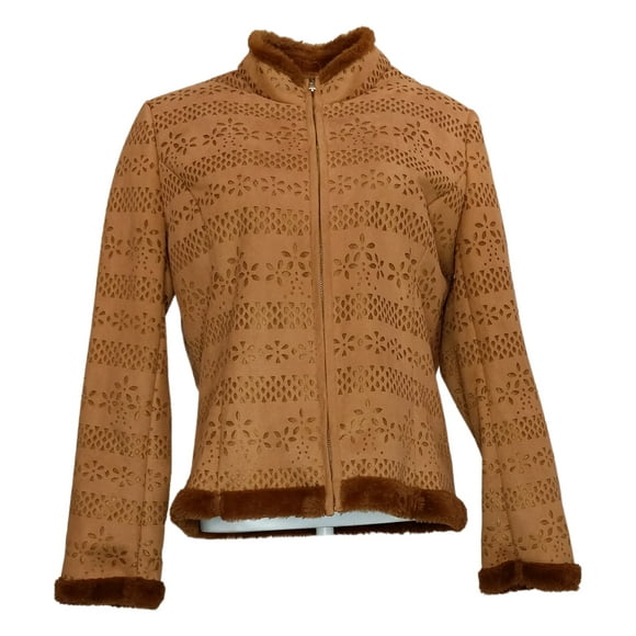 Colleen Lopez Black Friday Women S Jackets Deals Com Brown Colleen Lopez Black Friday Women S, Colleen Lopez Patchwork Faux Fur Coat