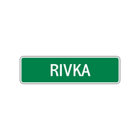Rivka Girls Children Name Letter Printed Plaque Novelty Wall Decoration Label Indoor Outdoor Unique Aluminum Metal Sign 4"x13.5"