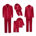 thumbnail image 5 of Inglocry Family Christmas Pajamas Matching Sets - 2025 Silk Satin Button Down Sleepwear, Long Sleeve Loungewear Men Red L, 5 of 7