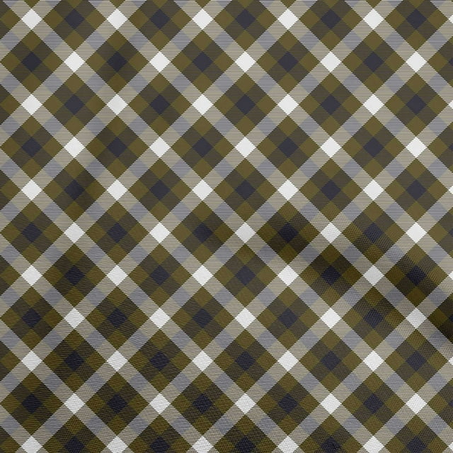 oneOone Georgette Viscose Olive Green Fabric Check Fabric For Sewing Printed Craft Fabric By The Yard 42 Inch Wide
