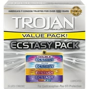 Angle View: Trojan Ecstasy Lubricated Condoms Value Pack - 26 Count
