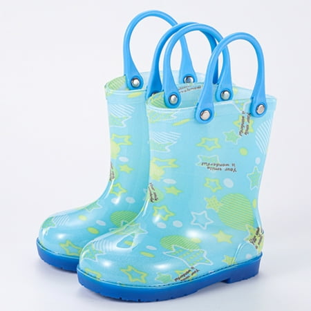 

Xijirk Toddler Rain Boots Baby Rain Boots Short Rain Boots for Toddler Easy On Lightweight-Sky Blue-7.5