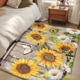 thumbnail image 5 of Farmhouse Sunflowers Area Rugs Collection 4'x6', Rustic Barn Doors Flowers Butterfly Wooden Non Slip Indoor Rectangle Throw Runner Rug Floor Mat Carpet for Living Room Dining Table Bedroom Nursery, 5 of 9