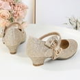 thumbnail image 5 of Hessimy Mary Jane Little Girls Dress Shoes Toddler Baby Ballet Flats Flower Girls Wedding Party Bow Princess Kid Shoes school performance shoes Rhinestone Sequin (Gold,3.5), 5 of 6