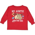 thumbnail image 3 of Inktastic My Auntie Loves Me with Sloth and Hearts Boys or Girls Long Sleeve Toddler T-Shirt, 3 of 5