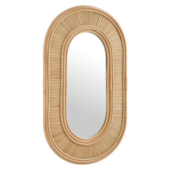 Modway Sovana Oval Rattan Wall Mirror