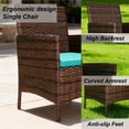 thumbnail image 3 of HOYOA 4PCS Patio Rattan Conversation Furniture Set Outdoor Brown/TurquoiseGreen Cushion, 3 of 6
