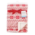 thumbnail image 2 of Manta Hudson Baby Plush de visón y sherpa, color rojo Fair Isle, 2 of 2