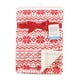 thumbnail image 2 of Manta Hudson Baby Plush de visón y sherpa, color rojo Fair Isle, 2 of 2