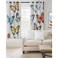 thumbnail image 2 of Spring Summer Butterflies Blackout Curtains for Bedroom Living Room Darkening Curtains 63 Inches Long Farmhouse Butterfly Window Curtain 2 Panels Set Insulated Window Treatment Grommet Drapes 52"x63", 2 of 9