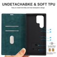 thumbnail image 6 of Allytech Case for Samsung Galaxy S22 Ultra with RFID Blocking Card Slots, Matte PU Leather Flip Wallet Case with Magnetic Closure, Blue, 6 of 9