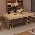 thumbnail image 4 of M optimized 71" Large Dining Table for 6-8, Wooden Kitchen Table w/Large Tabletop & Sturdy Frame, Rectangular Dining Table with Double Pedestal, for Kitchen, Dinner, 4 of 6