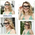 thumbnail image 2 of Fashionable and heavy oversized square glasses for women (bright black frames), 2 of 4