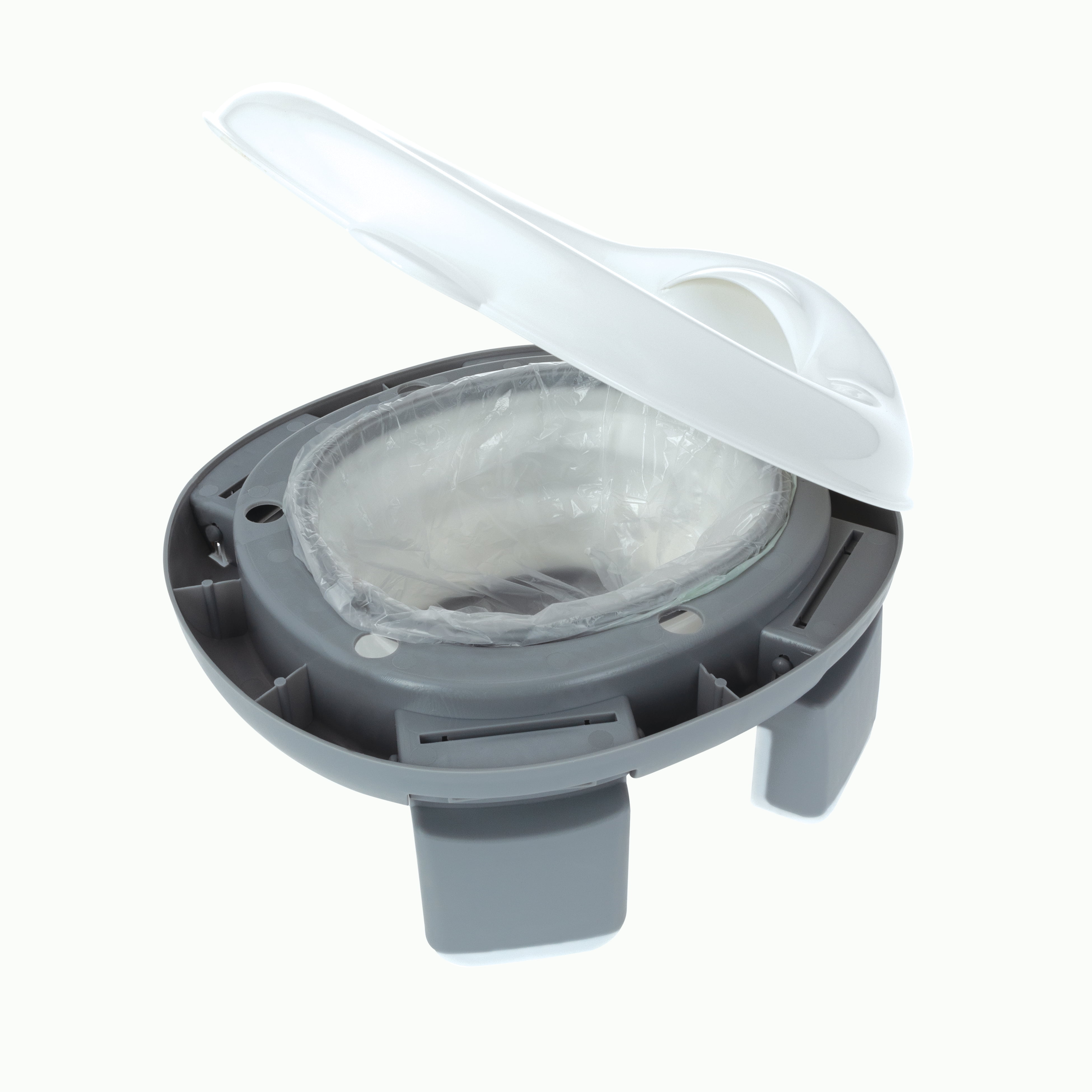 Nuby Portable Potty and Toilet Training Seat with Disposable Bags and Travel Bag, Gray/White