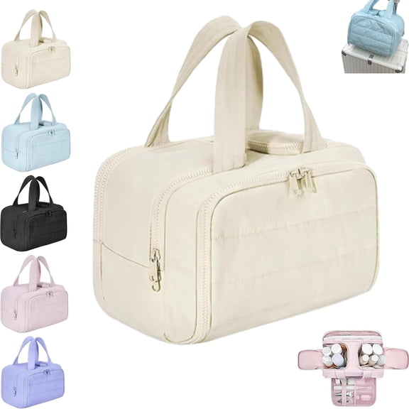 Toiletry Bag, Large Capacity Wide-Open Travel Cosmetic Bags for Women, 4-in-1 Multi-Functional Lightweight Waterproof Organizer Bags with Handle for Accessories