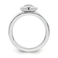 thumbnail image 2 of 925 Sterling Silver Stackable Expressions Heart Diamond Ring Size: 9; for Adults and Teens; for Women and Men, 2 of 5