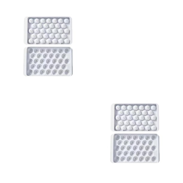 Matsuzay Molde de bola para congelador con bandeja para cubitos de hielo con tapa, molde para hacer glaseado, azul claro Azul claro 2Conjunto
