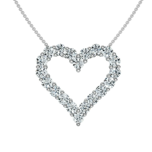 Pompeii 1Ct Diamond Heart Pendant 14k Gold Lab Grown 3/4" Tall Necklace (F/G,VS1-VS2)