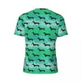thumbnail image 6 of T Shirt For Men Sports T-Shirt For Male Dachshund T-Shirts Harajuku Green and Gold Dog Summer Tee Sh, 6 of 7