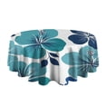 thumbnail image 5 of Blue Pioneer Flower Round Tablecloth 60" X 60",Wrinkle Wipeable Table Cloth for Kitchen Dining Room Picnic Patio Party, 5 of 6