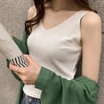 thumbnail image 4 of Women's Summer Sleeveless V-Neck Solid Knitted Tank Top, 4 of 6