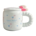 thumbnail image 1 of Tauxra Cute Easter Bunny Ceramic Coffee Mug With Lid Spoon Gift Box For Home Office School Decor, 1 of 7