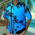 thumbnail image 2 of TAIAOJING Mens Hawaii Button Down Shirts Short Sleeve Short Sleeved Casual Style Shirt 3D Print Seaside Coconut Sunset Print Short Sleeved Cardigan Button Lapel Shirt, 2 of 4