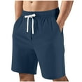 thumbnail image 1 of Mgmyaa Men's Casual Shorts Drawstring Elastic Waist Solid Sport Short Pants with Pockets, 1 of 5
