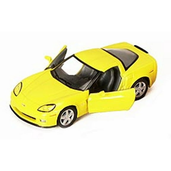2007 Chevy Corvette Z06, Yellow - Kinsmart 5320D - 1/36 scale Diecast Model Toy Car (Brand New, but NOT IN BOX)