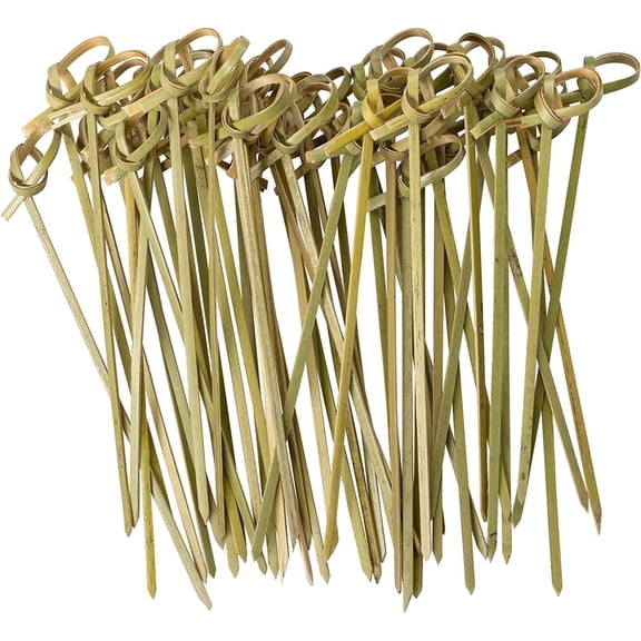 GUSTO Knotted Bamboo Sticks Cocktail Picks Toothpicks for Appetizers, 500-Pack