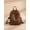 Coffee Brown, variant on Back to School Lightweight Water Resistant Oxford Backpack, Multi Pocket Pom Pom Student Shoulder Bag for Women, Khaki