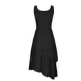 thumbnail image 5 of ATOGUTA Girls Fall Dress Sleeveless Crew Neck Casual Holiday High Low Hem Dresses Size 5T-14, Black, 5 of 6