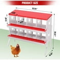 thumbnail image 6 of Nesting Boxes for Chickens, 8 Compartment Metal Chicken Laying Boxes with Metal Legs, Perch, Secure Lid, Wall Mount/ Freestanding for Hens, Red, 6 of 7