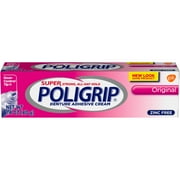 Super Poligrip Original Formula Zinc Free Denture Adhesive Cream, 1.4 Ounce