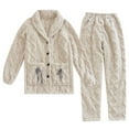 thumbnail image 1 of Pijamas de forro polar para mujer, ropa de dormir, conjunto de pijamas suaves, conjunto de ropa de descanso cálida, 1 of 5