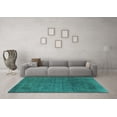 thumbnail image 3 of Ahgly Company Indoor Rectangle Abstract Turquoise Blue Modern Area Rugs, 2' x 5', 3 of 4