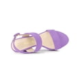thumbnail image 4 of BLISSFUL STEP Mother's Day Women's Platform Heels Chunky Heel Slingback Open Toe Sandals Purple 8.5, 4 of 8