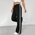 thumbnail image 5 of VBVC No Boundarie Women's Y2K Drawstring Sweatpants,Striped Side Joggers For Women,Ladies Streetwear Track Pants with Pockets,Black,S-XL, 5 of 7
