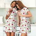 thumbnail image 4 of Kdxio Chicken And Plant Pattern Womens Short Sleeve Sleepshirt Scoopneck Cute Nightdress Ruffle Comfy Nightgown, 4 of 6