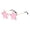 Pink, variant on Gaukiv Star Sunglasses Lightweight Rimless Gold Metal Frame Fun Festive Party Costume Eyewear Trendy Decorative Photoshoot Accessory Red