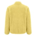 thumbnail image 6 of WTOBBY Women's Solid Color Fashion Winter Jacket with High Neck and Long Plush Fleece, Zipper Front Warm Outerwear,Yellow 3XL, 6 of 6